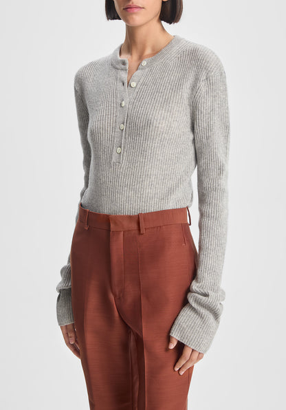 Cashmere Rib Button-up